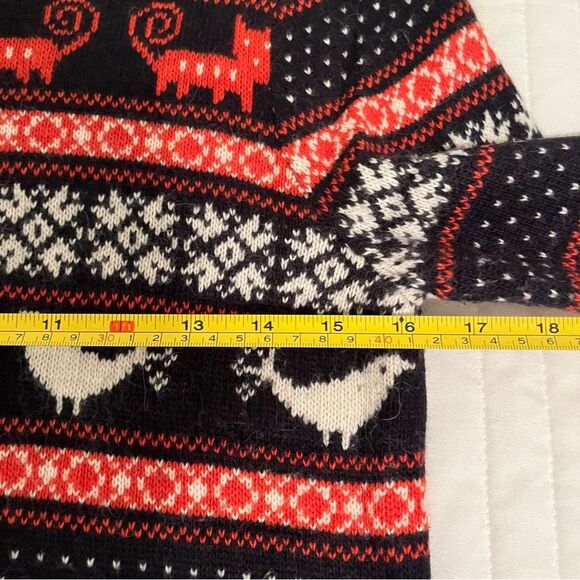J.Crew Womens Medium Farmyard Fair Isle Cat Bird Sweater Cottagecore Wool Blend - Picture 7 of 7